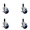Service Caster 3'' SS Solid Poly Swivel 1-1/8'' Expanding Stem Caster Set with Brake, 4PK SCC-SSEX20S314-SPUS-TLB-118-4 - alternate 1